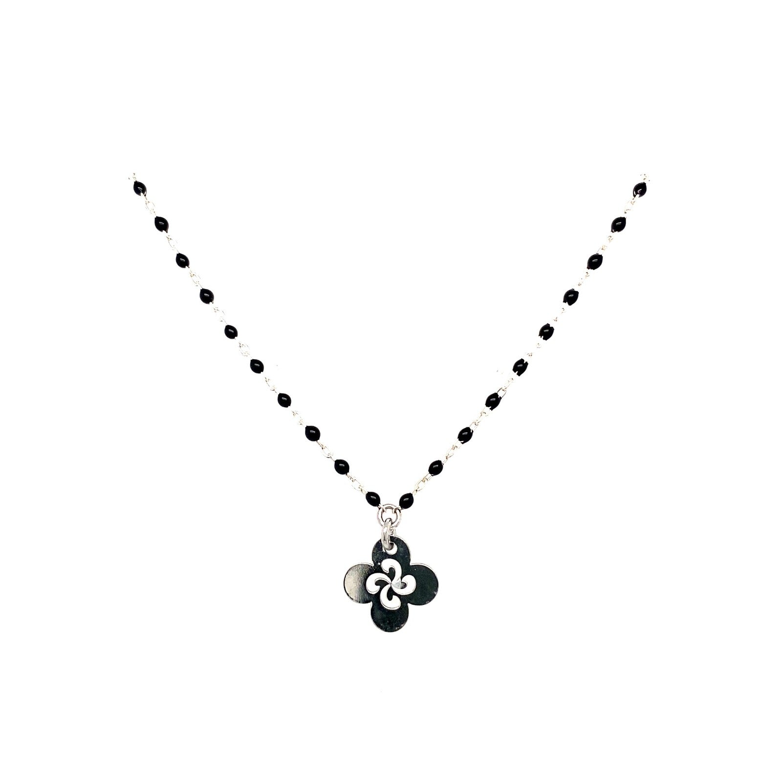 Collier Lore Argent Laque Noire