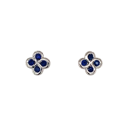 Boucles D'oreilles Alaia Saphirs Or Blanc