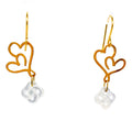 BOUCLES D'OREILLES ARGENT PLAQUE OR JAUNE SAINT VALENTIN