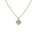 Collier Izarra Argent Nacre Grise Laque verte