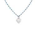 Collier Izarra Argent Nacre Blanche Laque bleue