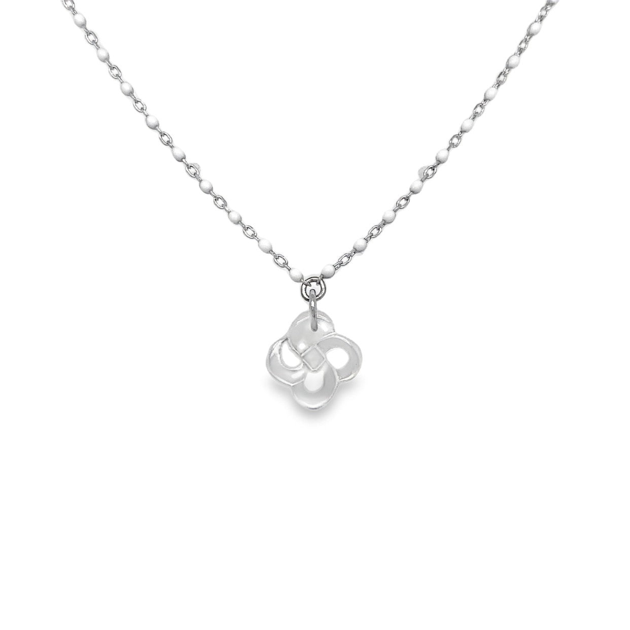 Collier Izarra Argent Nacre Blanche Laque blanche