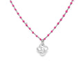 Collier Izarra Argent Nacre Blanche Laque Rose