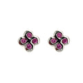 Boucles D'oreilles Alaia Saphirs Roses Or Blanc