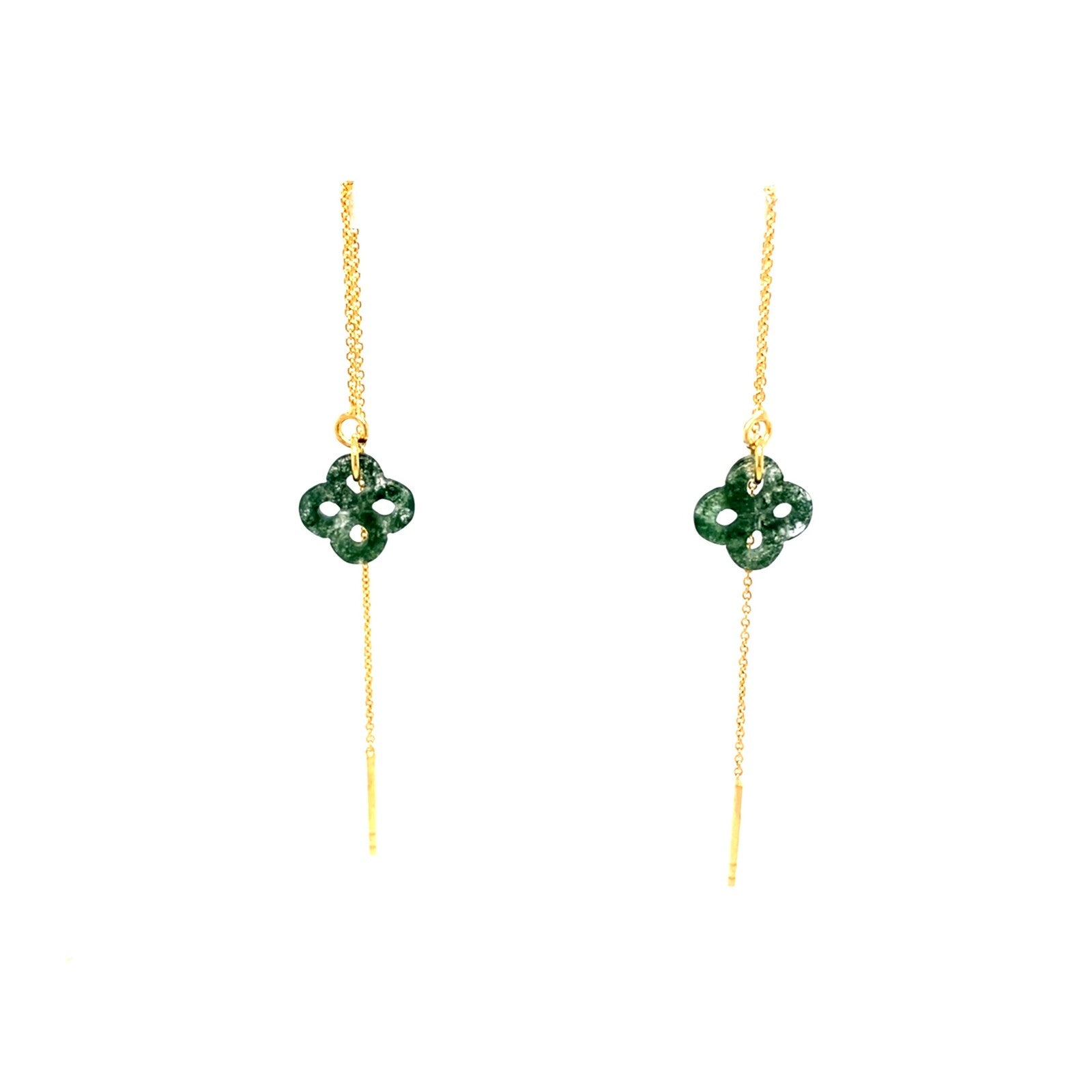 Ilargia Chainettes Argent Plaqué Or Jaune Lauburu Ttiki Agate Mousse