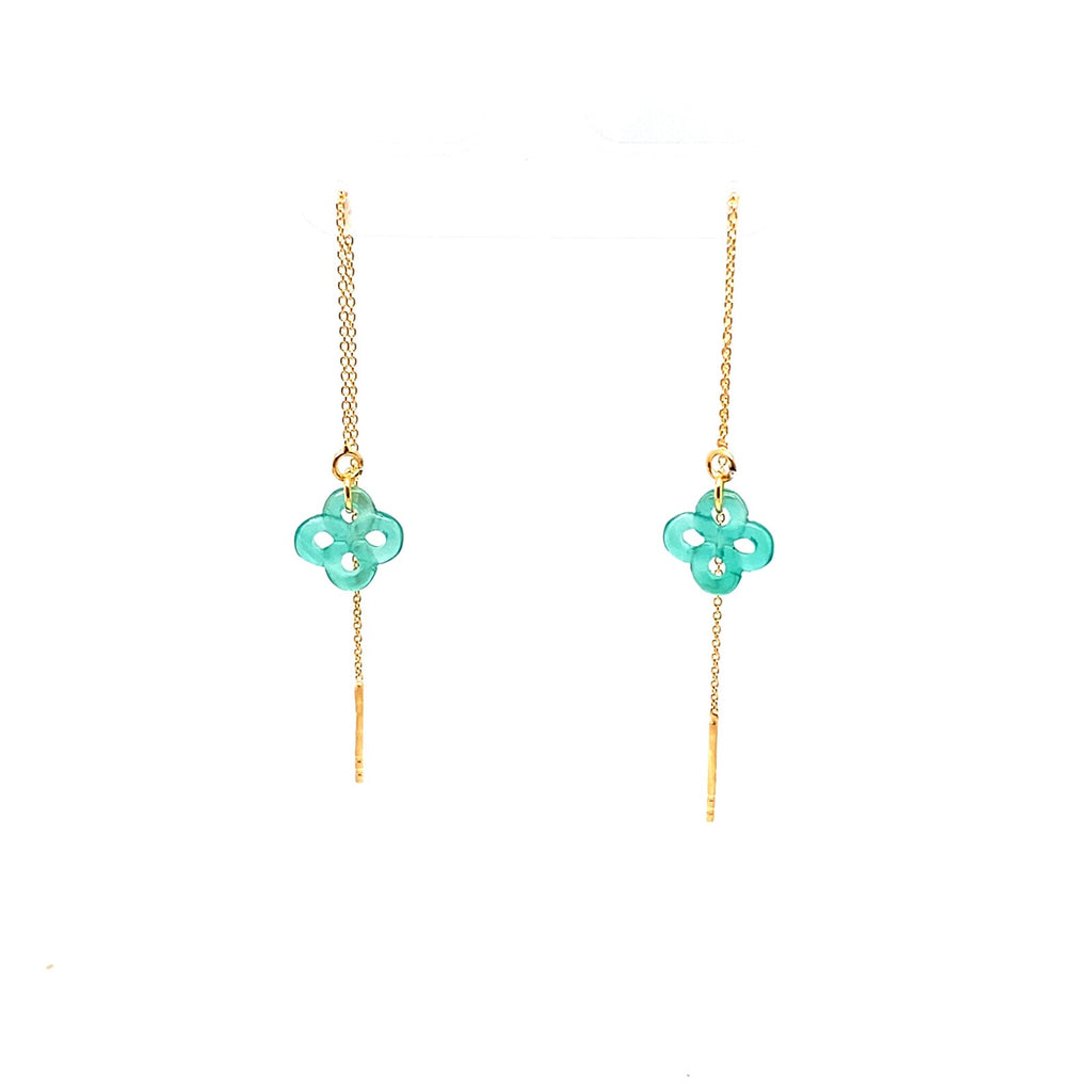 Ilargia Chainettes Argent Plaqué Or Jaune Lauburu Ttiki Agate verte