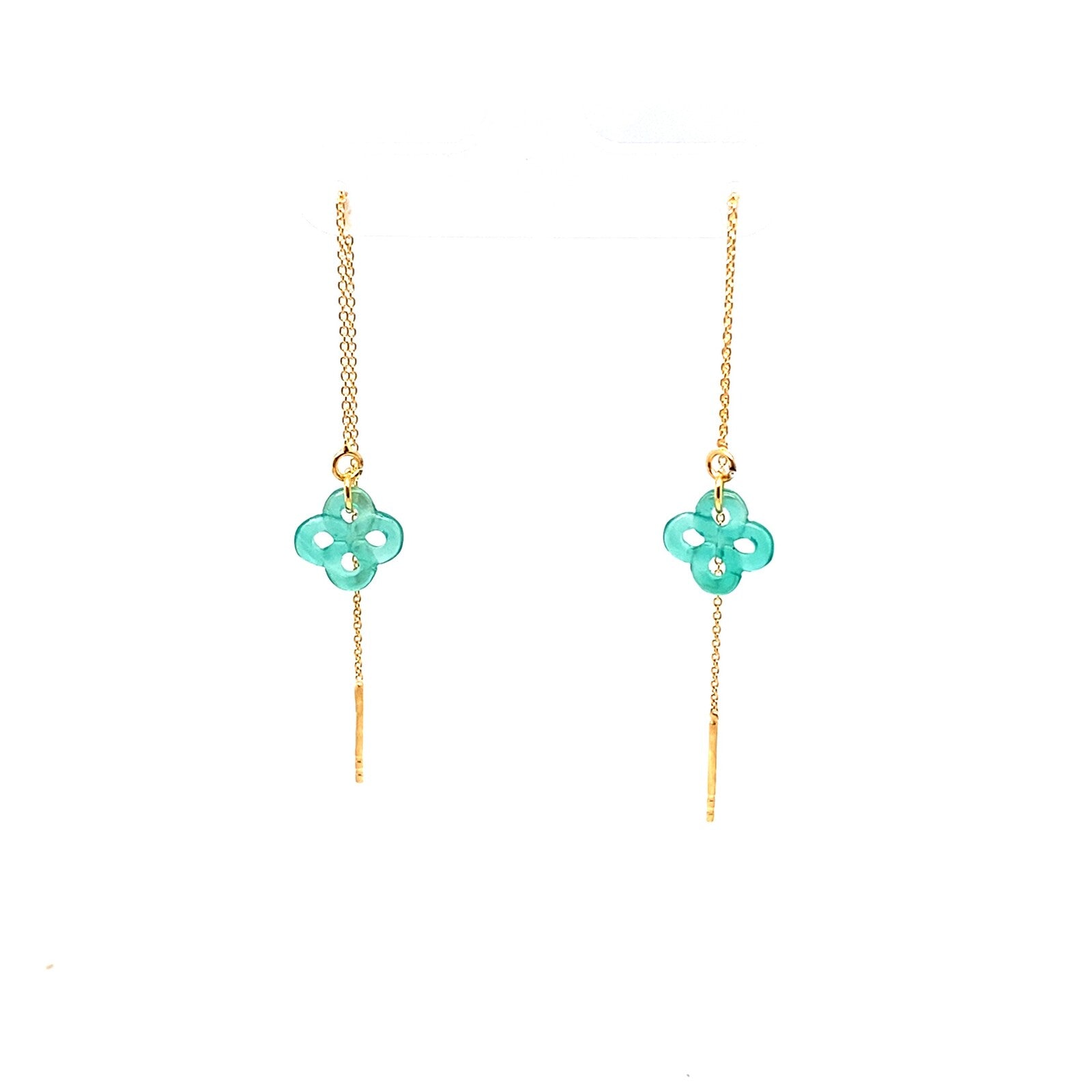 Ilargia Chainettes Argent Plaqué Or Jaune Lauburu Ttiki Agate verte