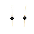 Ilargia Chainettes Argent Plaqué Or Jaune Lauburu Ttiki Onyx