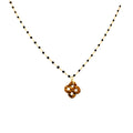 Collier Izarra Argent Plaque Or Jaune Jaspe Laque Noire