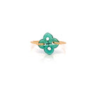Bague Goxokia Or Jaune Agate Verte