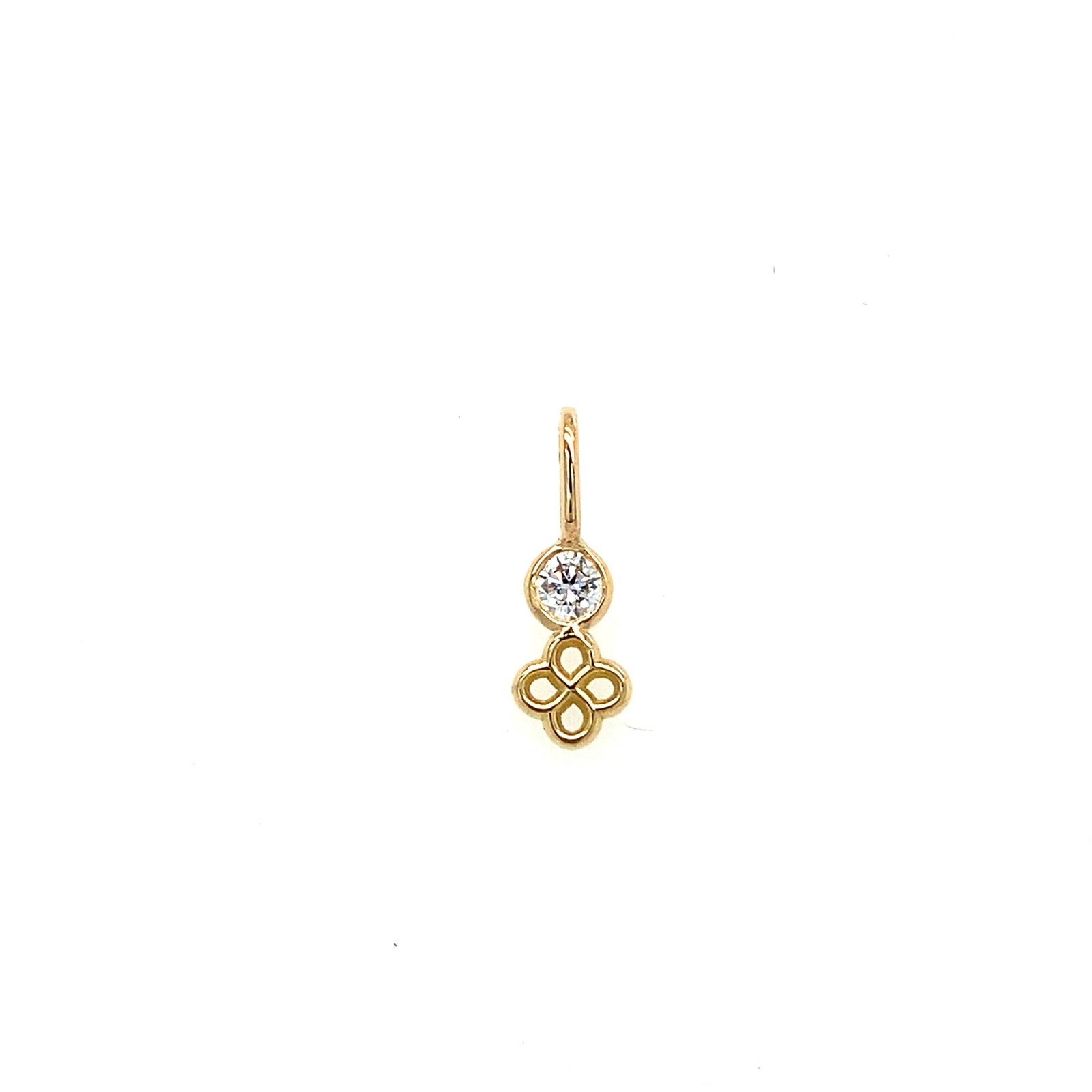 Pendentif luma diamant or jaune lauburu
