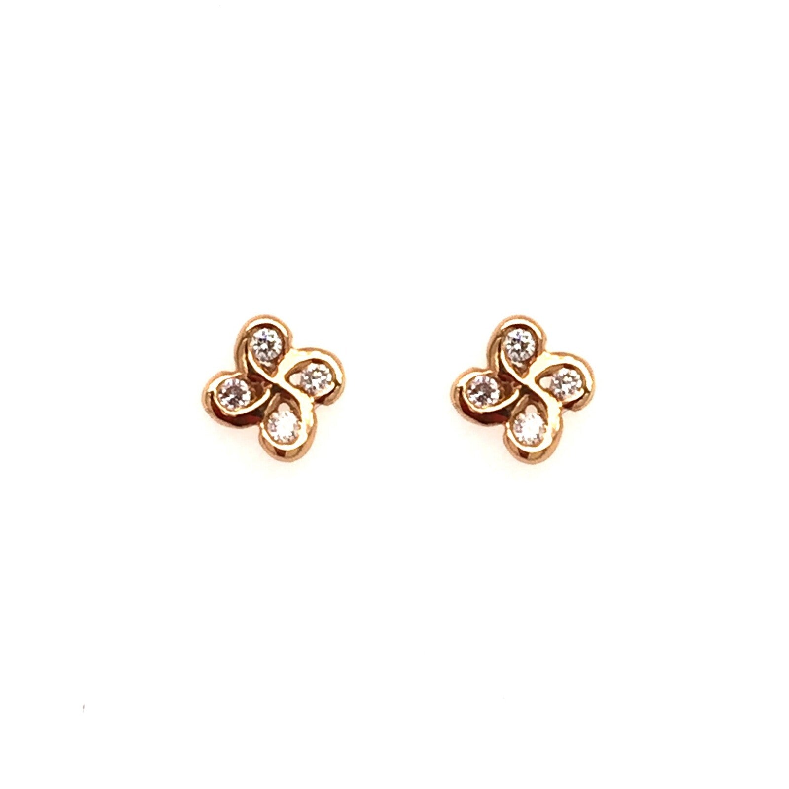 Boucles D'oreilles Alaia Txiki Diamants Or Rose