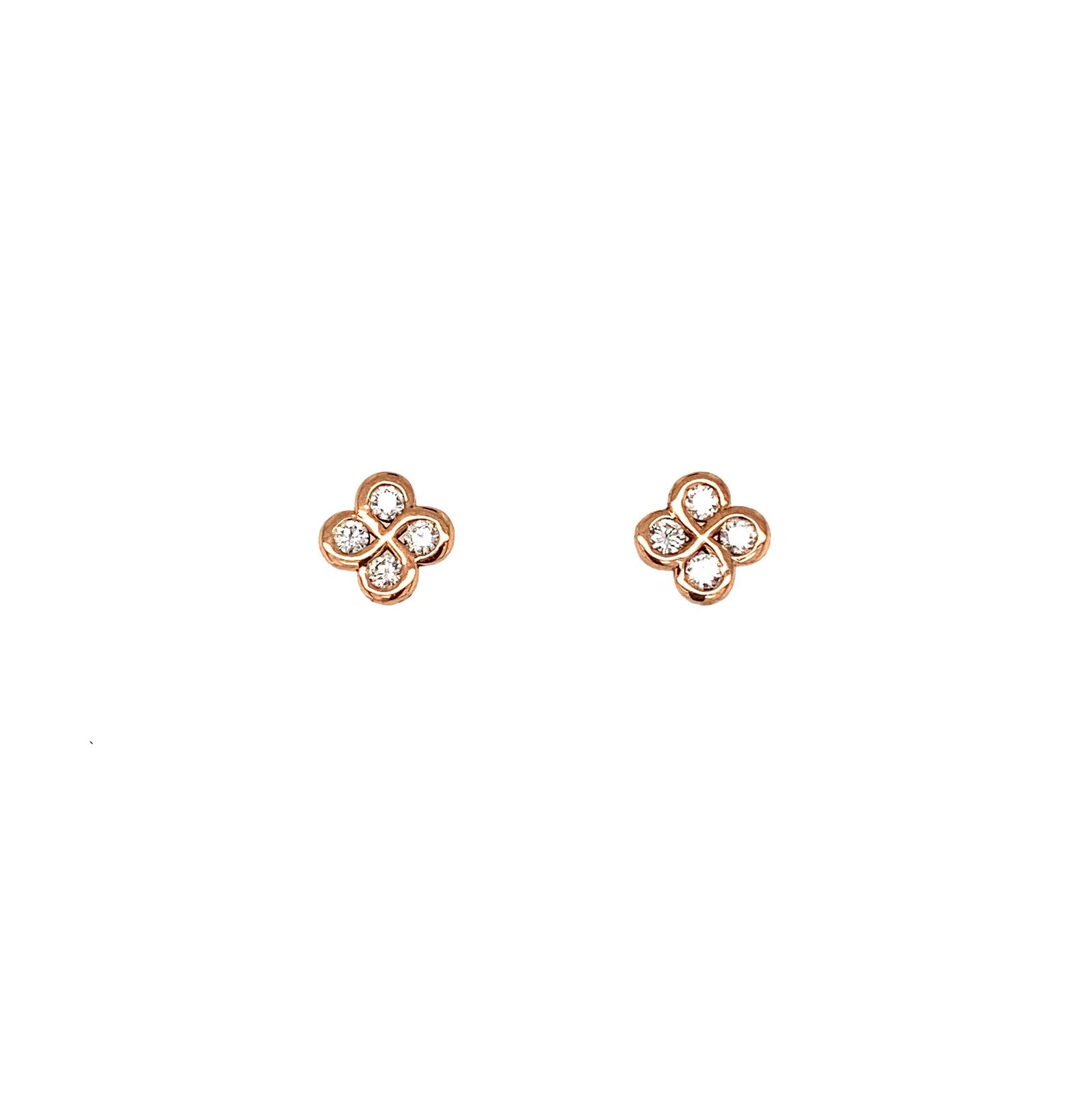 Boucles D'oreilles Alaia Txiki Diamants Or Rose