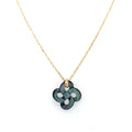 Collier Or Jaune Nacre Grise Chaine