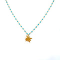 Collier Eguzki Lore Plaqué Or Jaune Laque Bleue