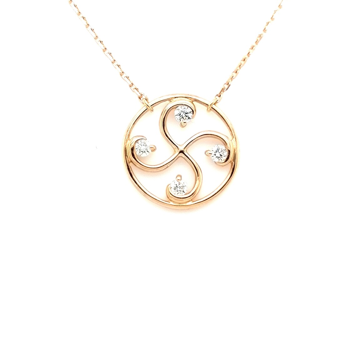 Collier Nahia Txiki Diamants Or Rose