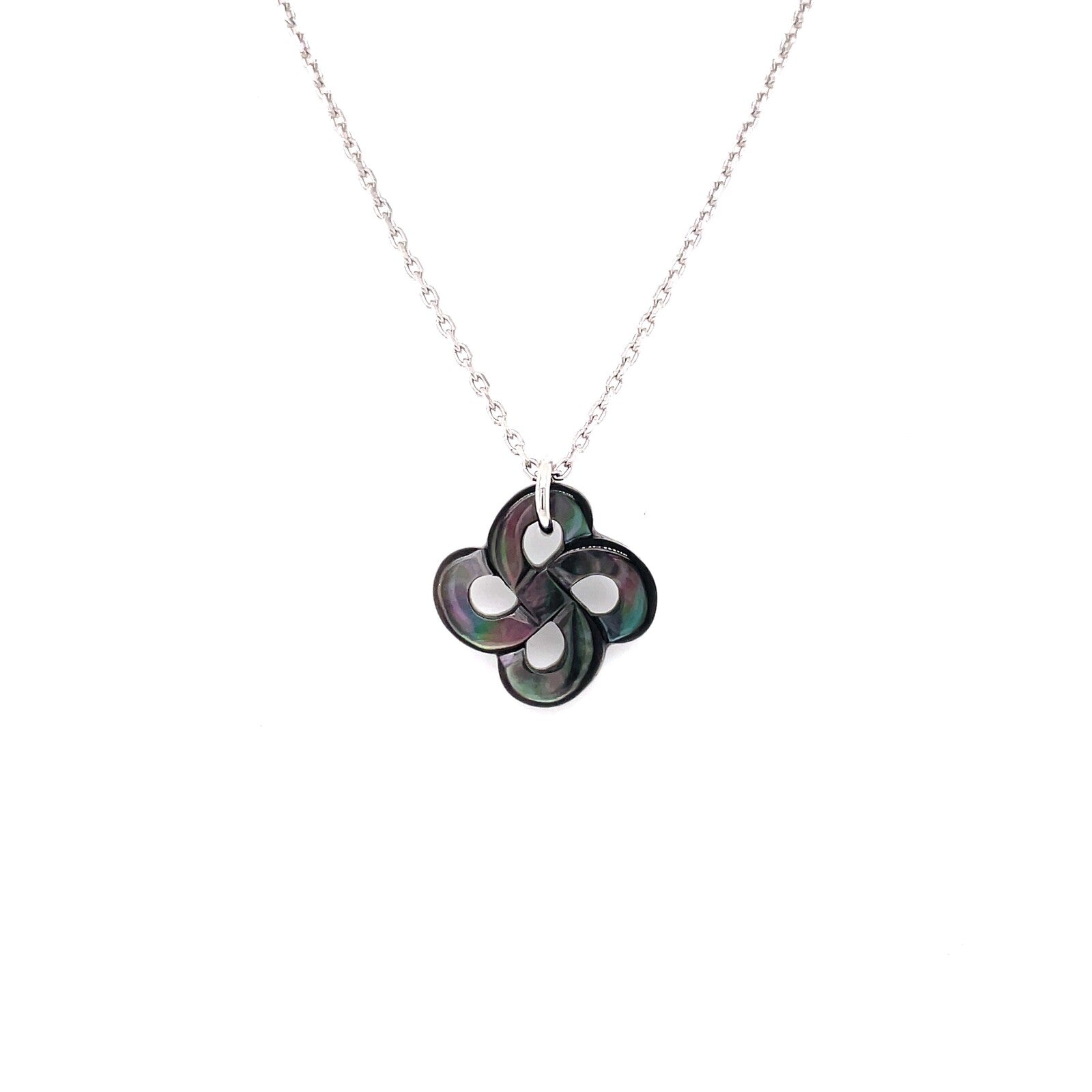 Collier Ilargia Argent Nacre Grise
