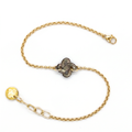 Bracelet Ilargia Argent Plaqué Or Jaune Lauburu Ttiki Nacre Grise