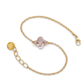 Bracelet Ilargia Argent Plaqué Or Jaune Lauburu Ttiki Nacre Rose