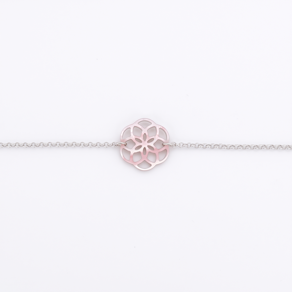 Bracelet Ilargia Argent Stèle Xabier Ttiki Nacre rose