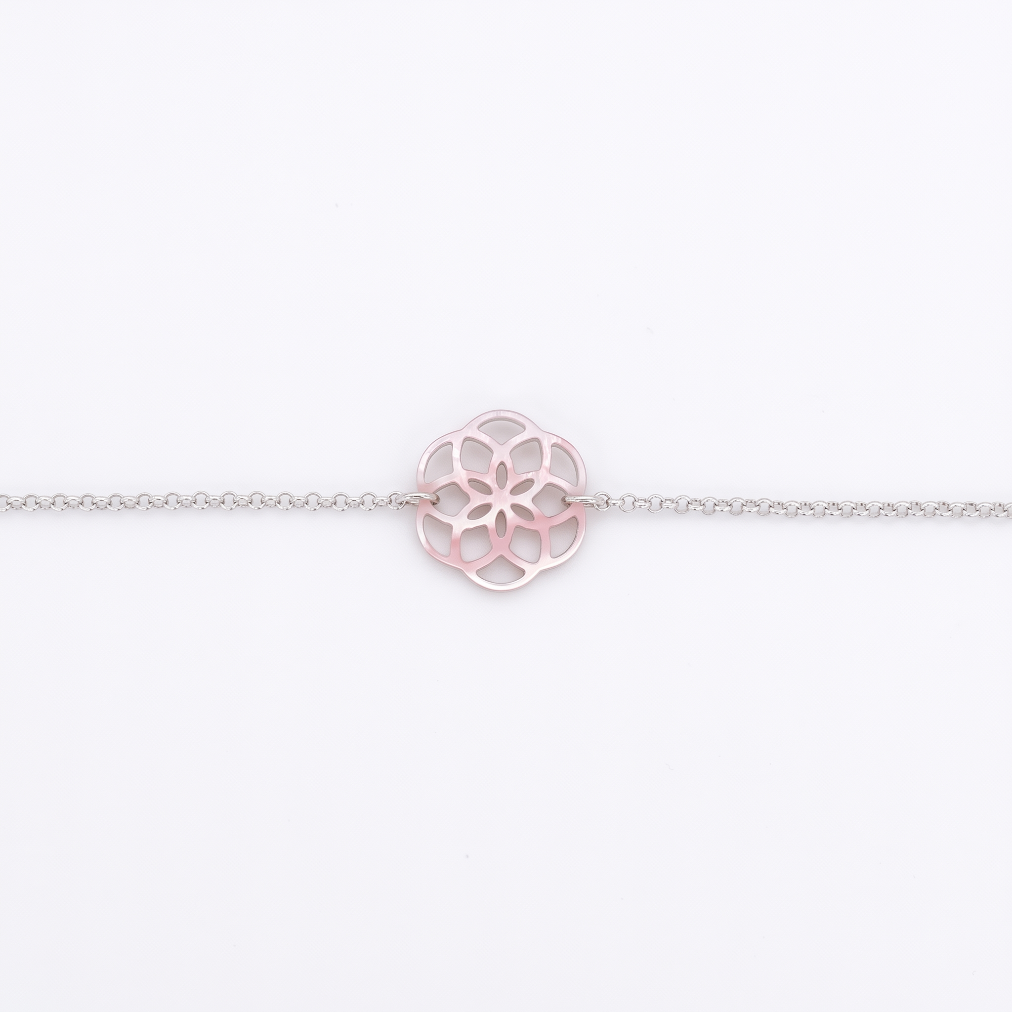 Bracelet Ilargia Argent Stèle Xabier Ttiki Nacre rose