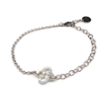 Bracelet Ilargia Txiki Chaine Réglable et Lauburu en Nacre blanche