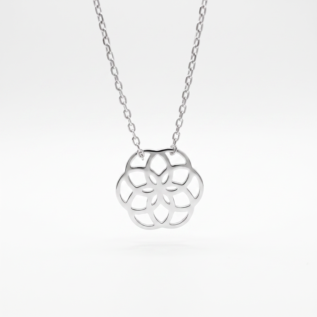 Collier Ilargia Argent Nacre Blanche Stèle de Xabier
