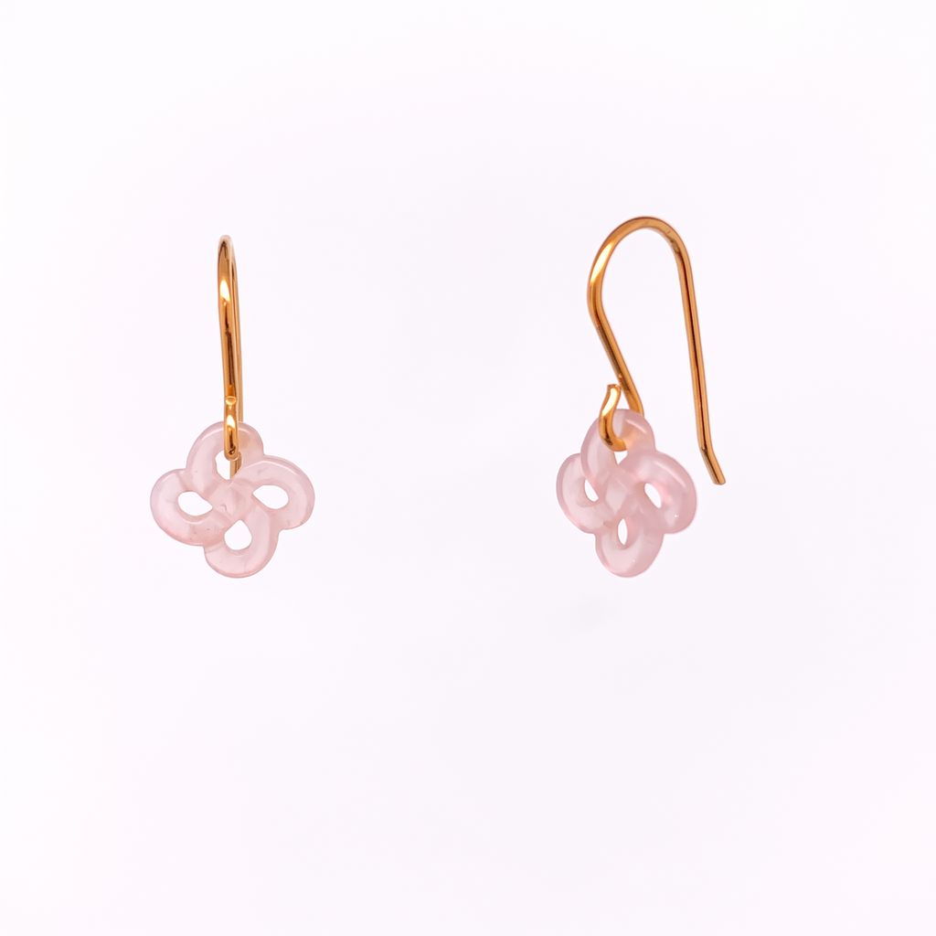 Ilargia Ttiki Plaqué Or Jaune Lauburu Nacre Rose