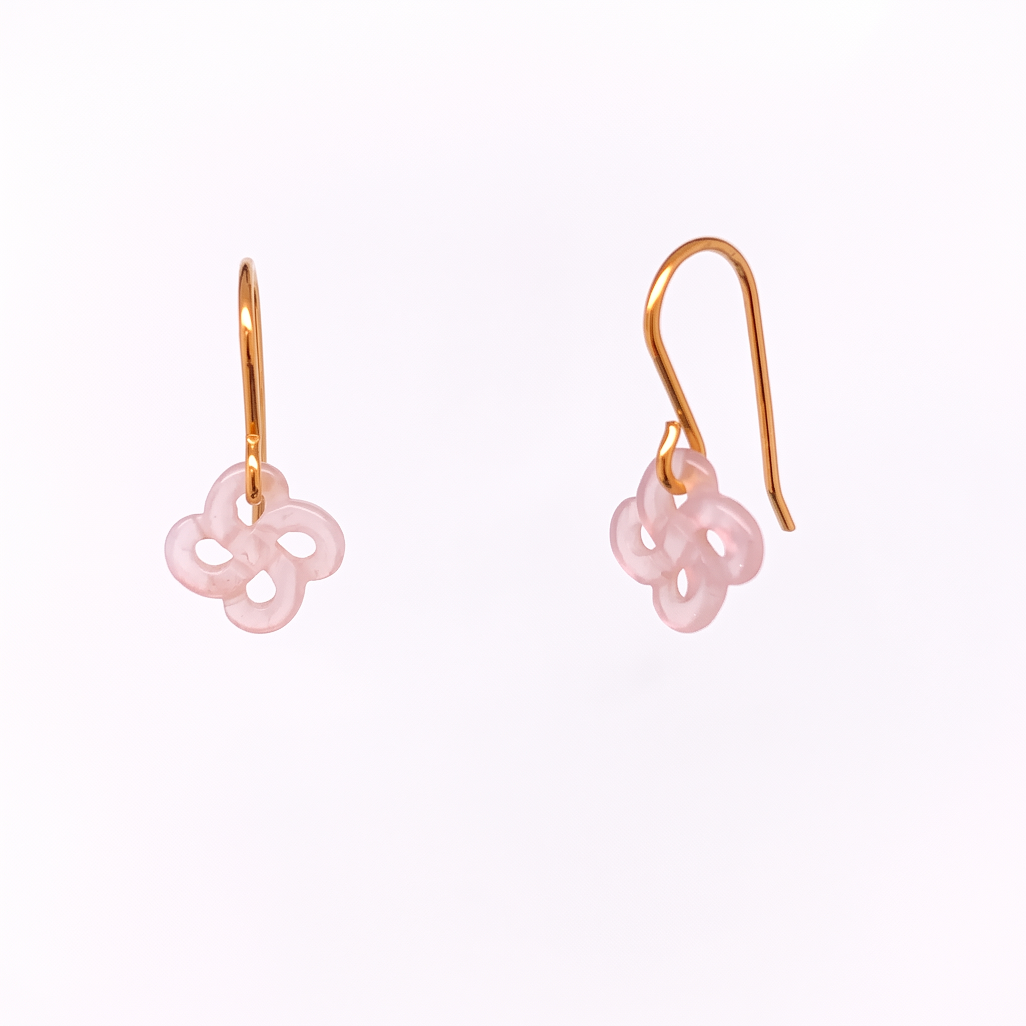 Ilargia Ttiki Plaqué Or Jaune Lauburu Nacre Rose