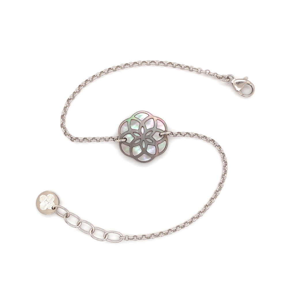 Bracelet Ilargia Argent Stèle Xabier Ttiki Nacre grise