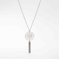 Sautoir Stèle de Lacarre Nacre Blanche Argent